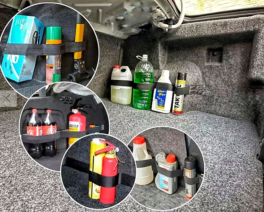 کمربند نظم دهنده صندوق عقب خودرو 5*50 سانتی با ۴ محفظه، ارسال رایگان